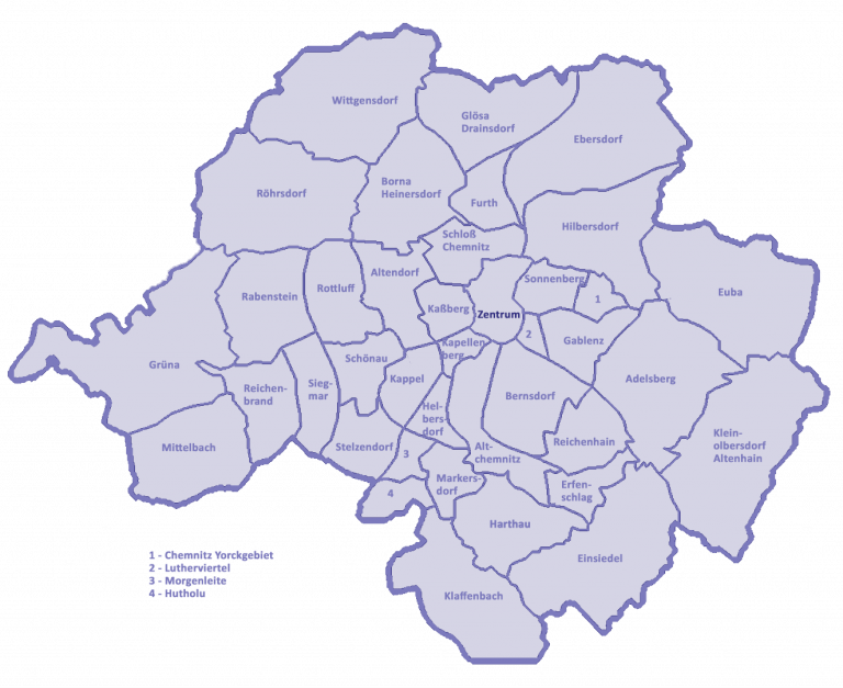 Chemnitzer Stadtteile in der Übersicht